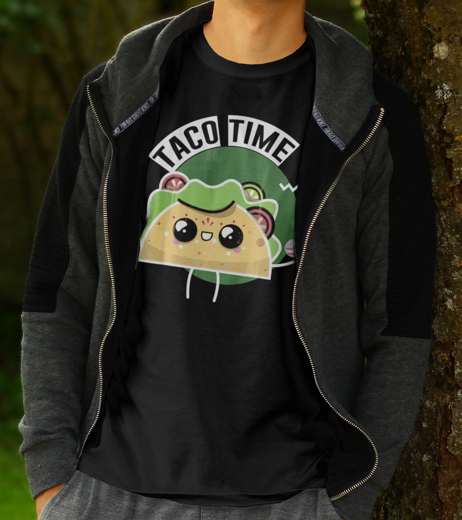 Taco Time Cinco De Mayo Me Food Cartoon Fiesta T-Shirt