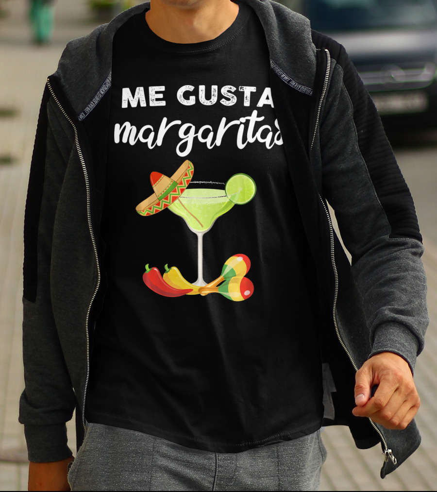 Me Gusta Margaritas Sombrero Lime Peppers Fiesta T-Shirt