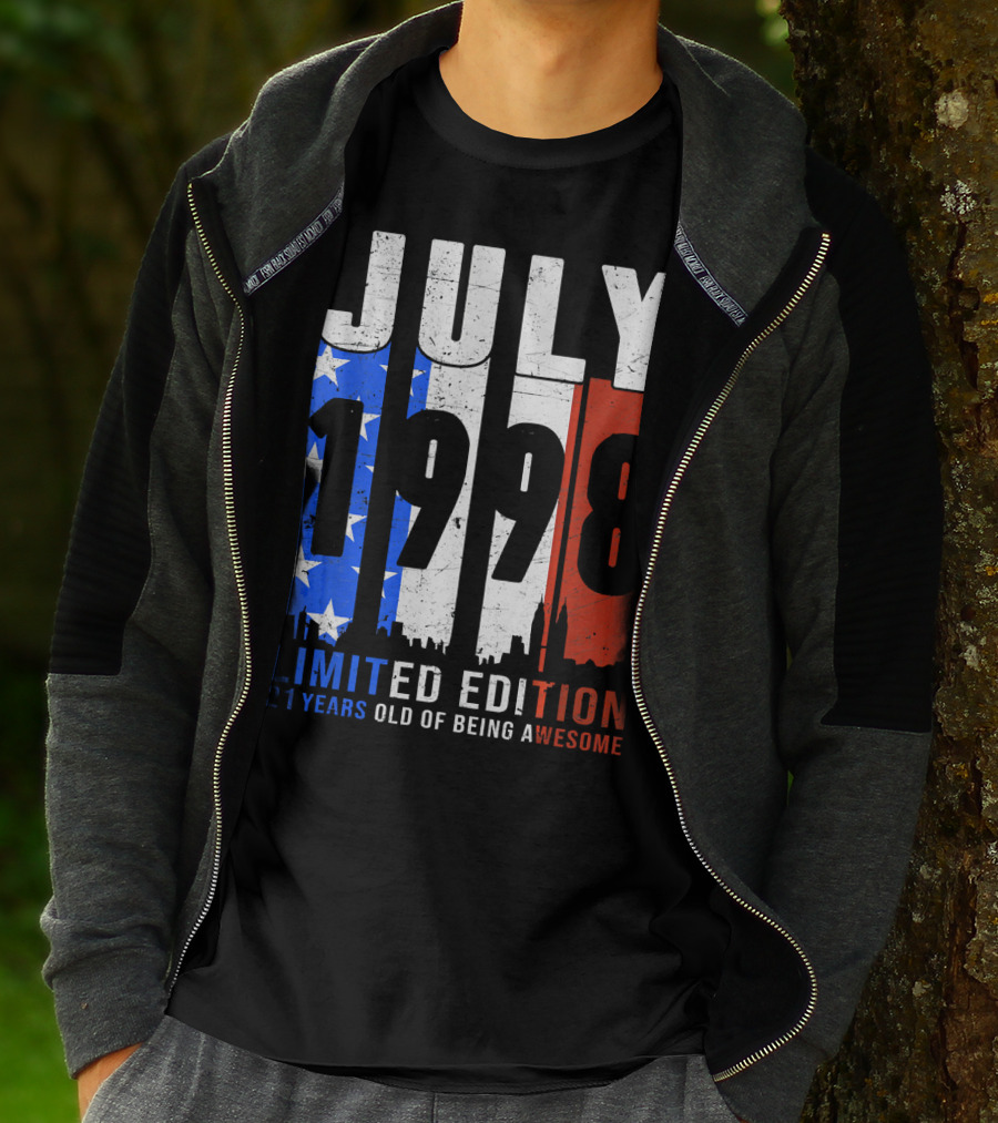 July 1998 American Flag 21 Years Old Of Being Awesome T-Shirt