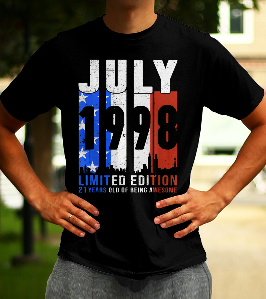 July 1998 American Flag 21 Years Old Of Being Awesome T-Shirt