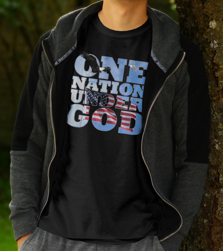 One Nation Under God USA Flag Bald Eagle T-Shirt