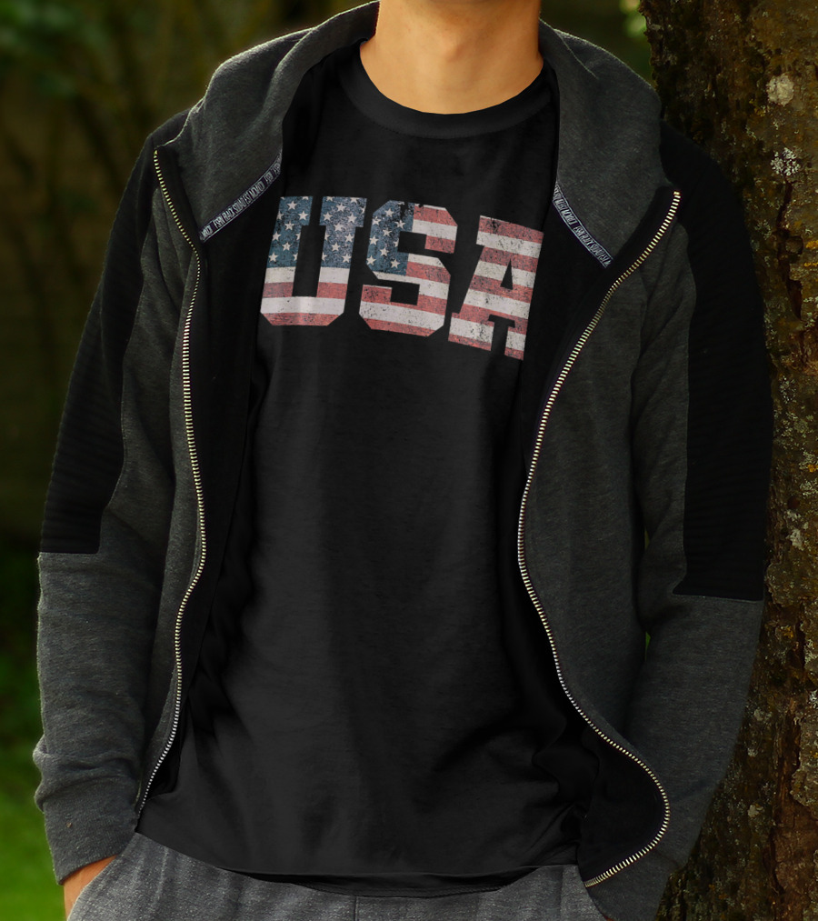 USA Flag Patriotic Vintage Look T-Shirt