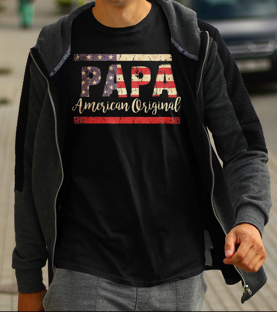 Papa American Original Vintage Flag Mens T-Shirt