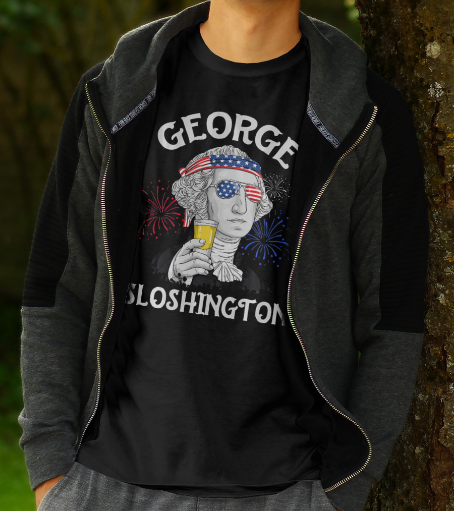 George Sloshington Patriotic Fireworks T-Shirt