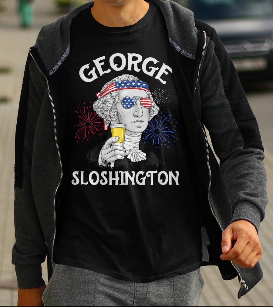 George Sloshington Patriotic Fireworks T-Shirt
