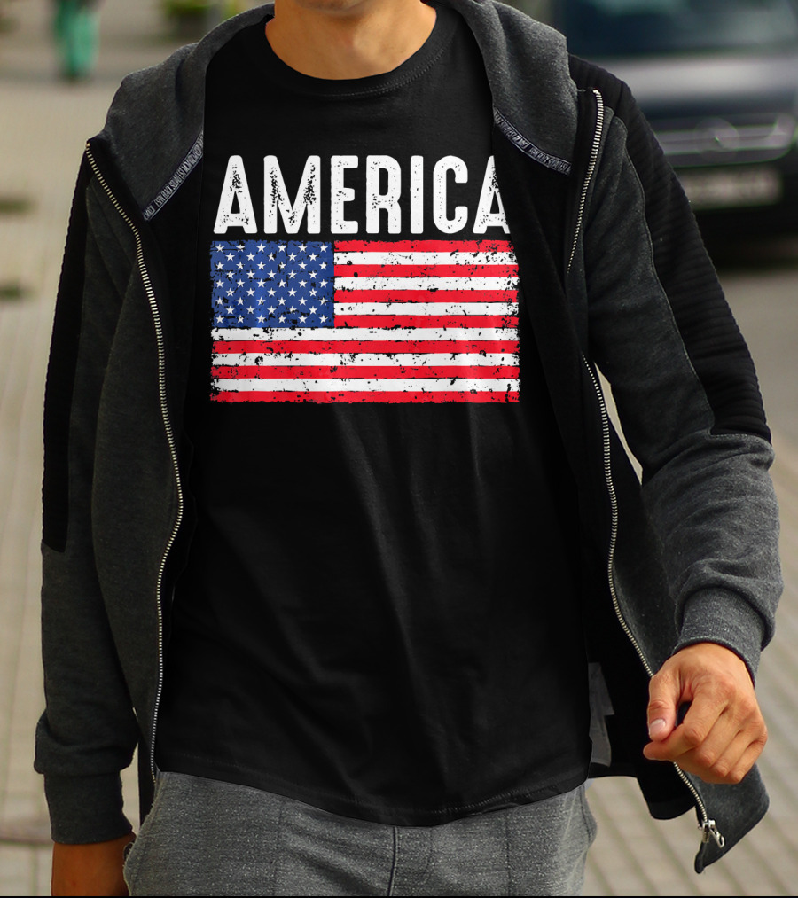 America Flag USA Patriotic Fourth Of July T-Shirt