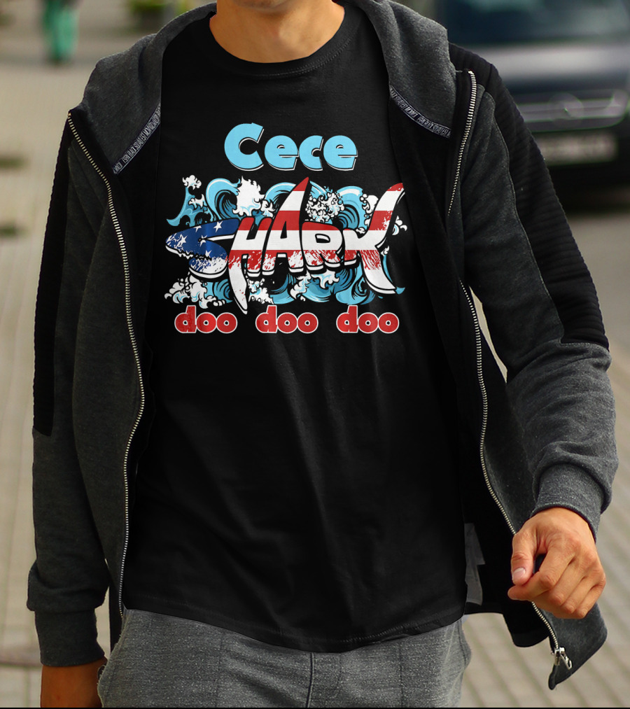 Cece Shark American Flag Doo Doo Doo T-Shirt