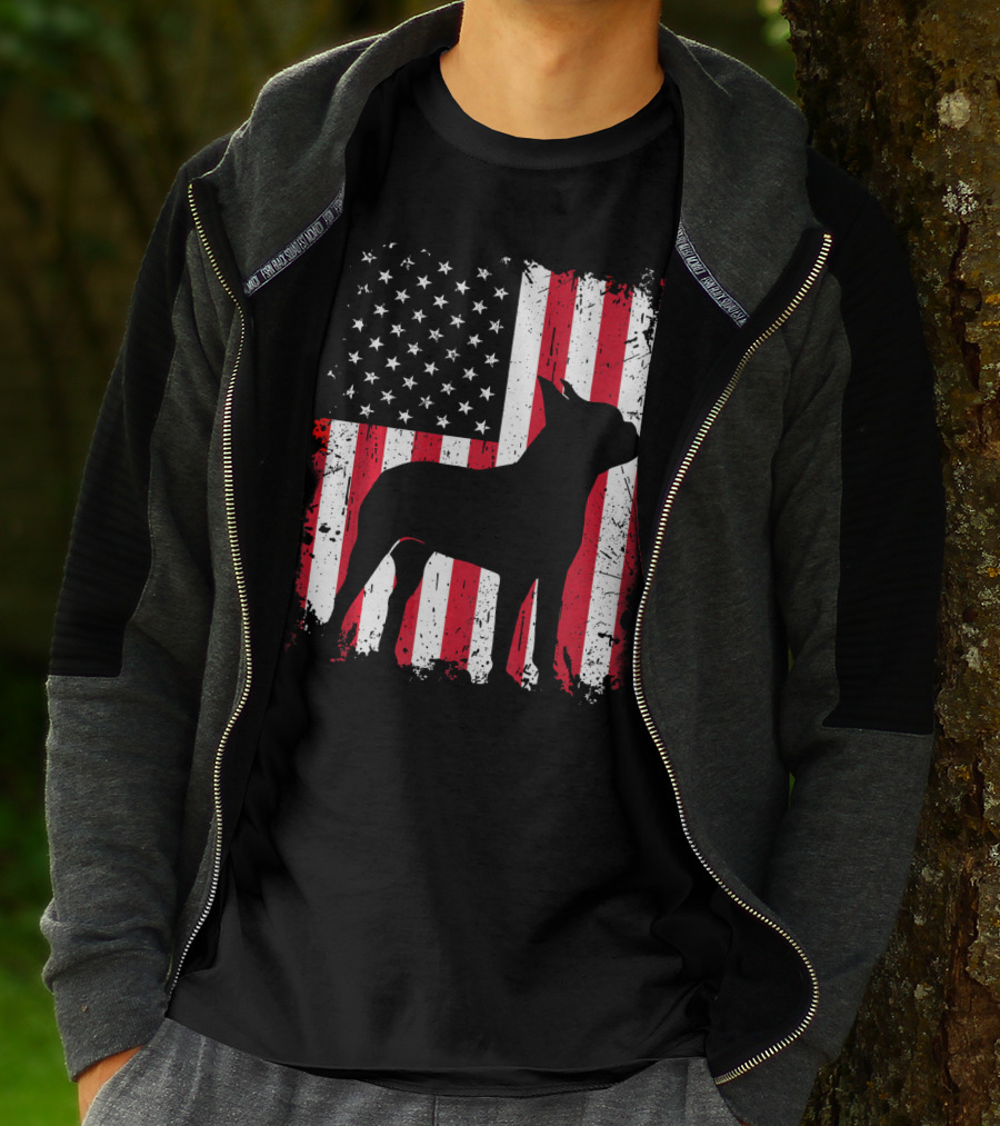 Boston Terrier American Flag Independence Day T-Shirt