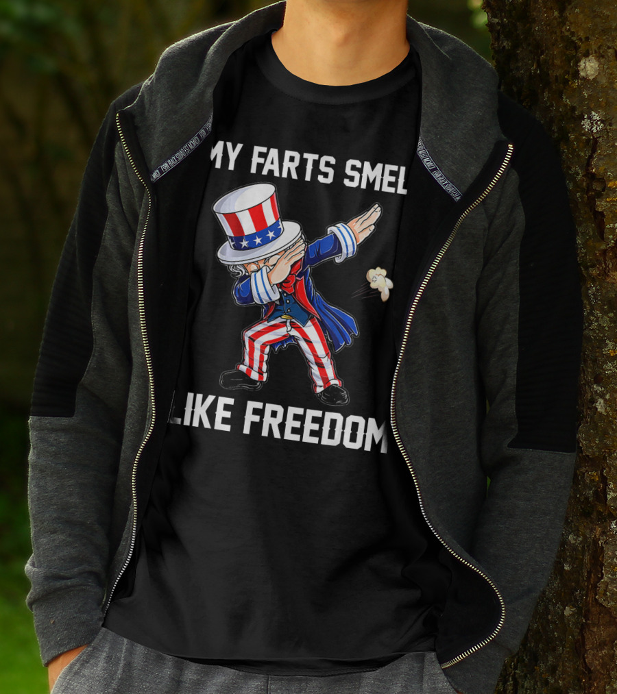 Uncle Sam Dabbing My Farts Smell Like Freedom T-Shirt