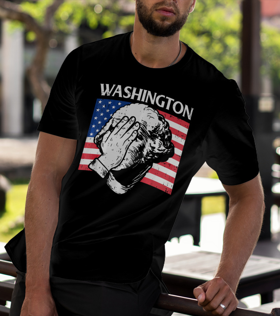 Washington Facepalm American Flag Background T-Shirt