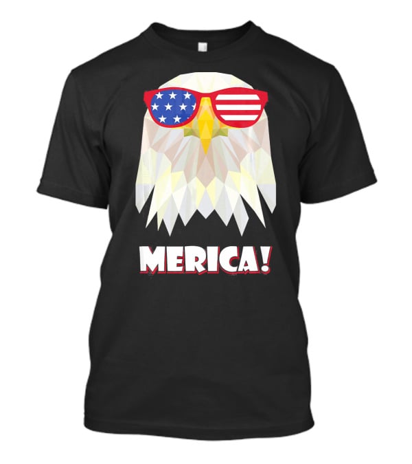 Merica Eagle With American Flag Sunglasses T-Shirt