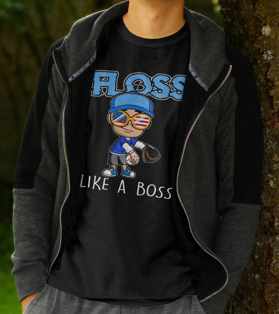 Floss Like A Boss Baseball Pitcher USA Shades T-Shirt