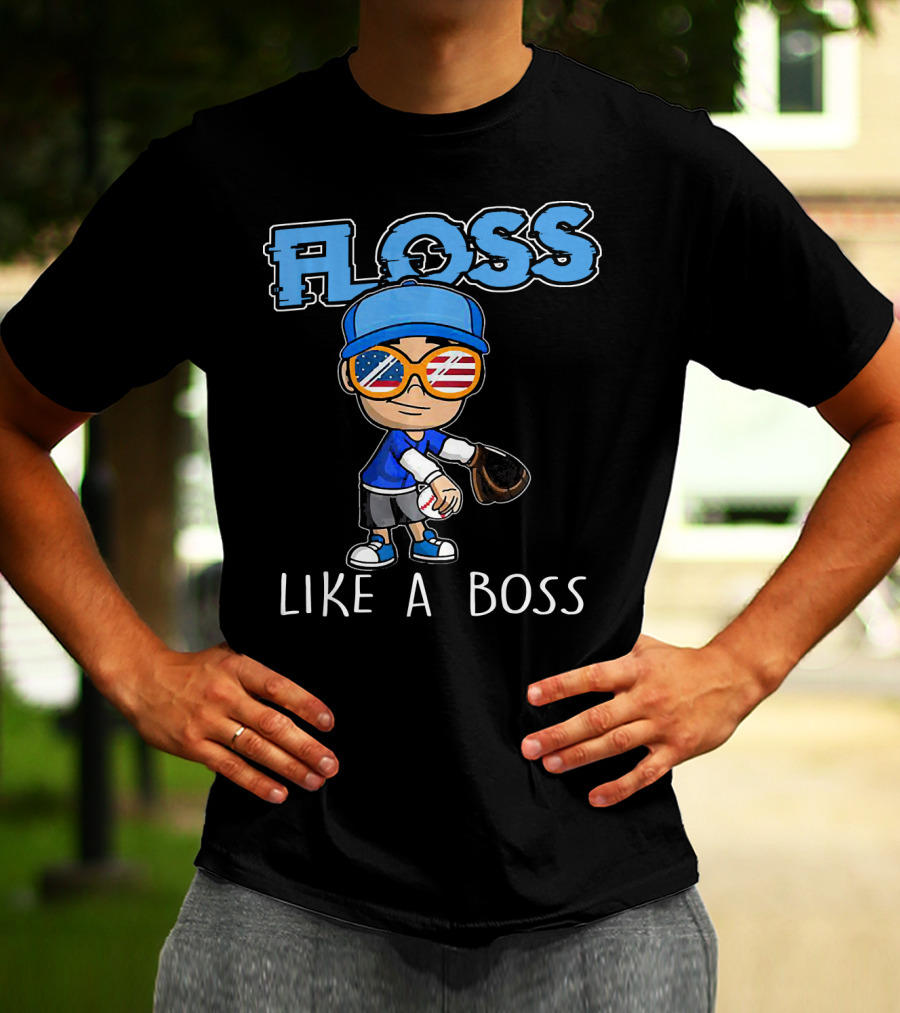 Floss Like A Boss Baseball Pitcher USA Shades T-Shirt