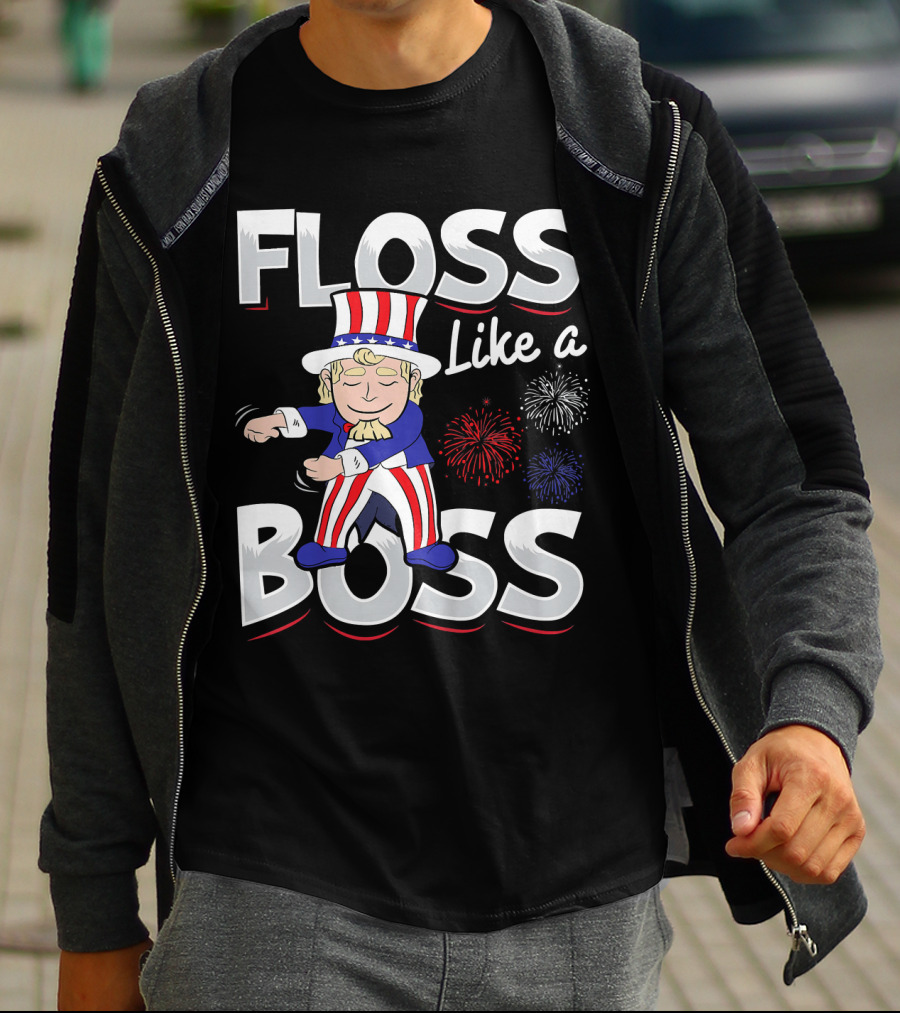 Floss Like A Boss Uncle Sam Fireworks T-Shirt