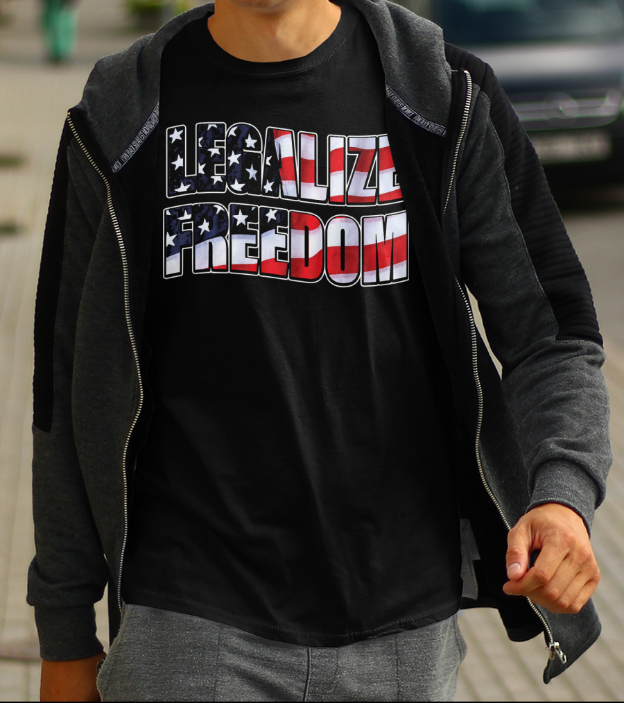 Legalize Freedom America Patrioti Stars And Stripes Flag T-Shirt