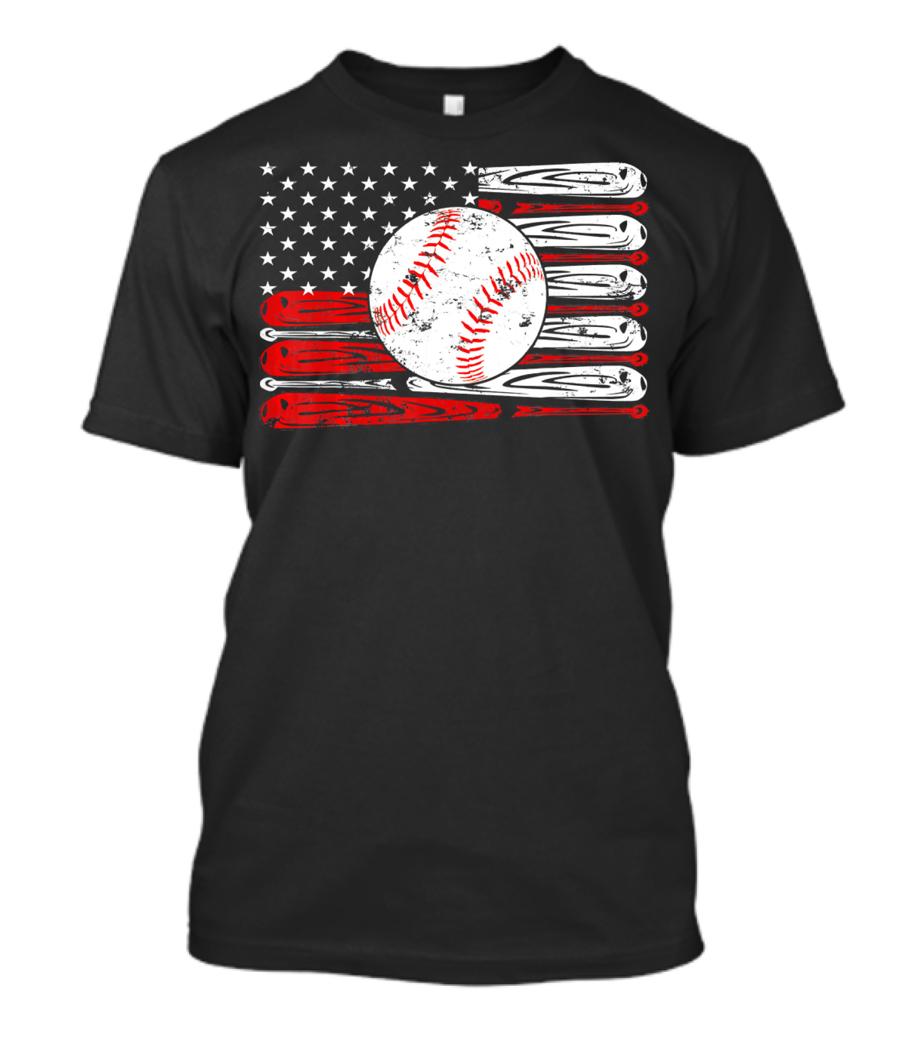 Vintage Baseball Stitch American Flag T-Shirt