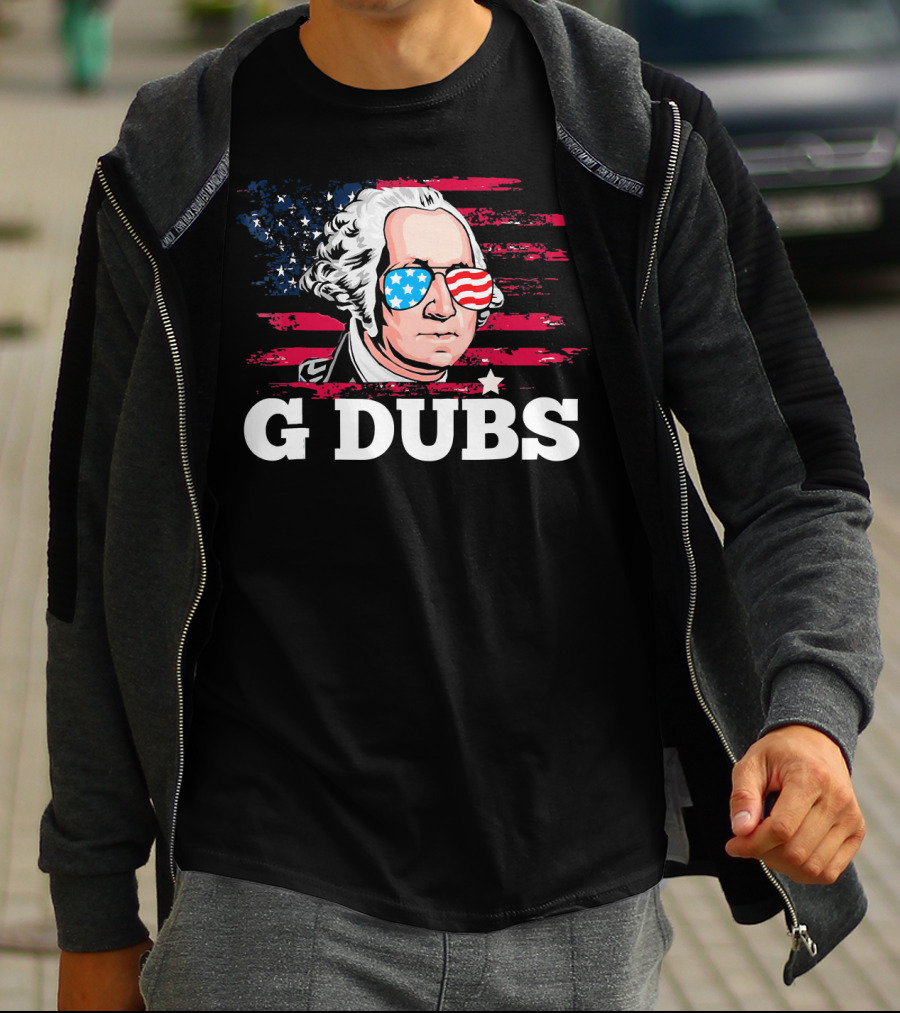 G Dubs American Flag Sunglasses George Washington T-Shirt