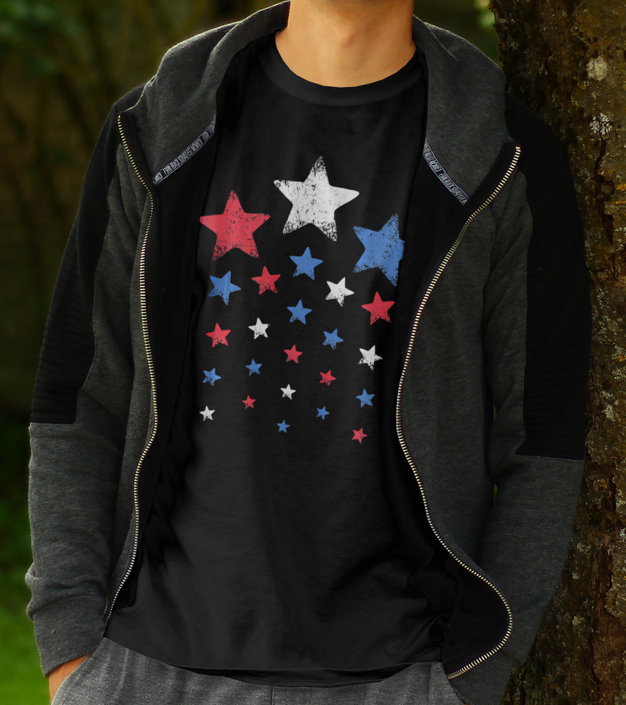 New Years Eve Patriotic Red White Blue Stars T-Shirt