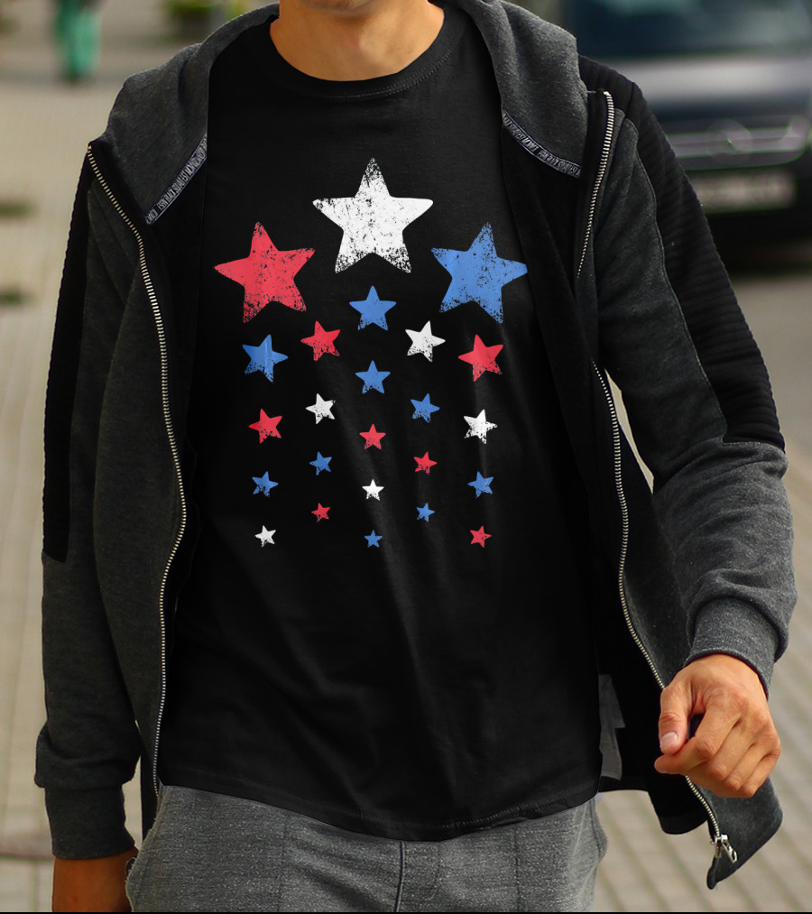 New Years Eve Patriotic Red White Blue Stars T-Shirt