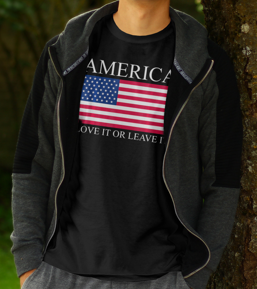 America Love It Or Leave It USA Flag T-Shirt