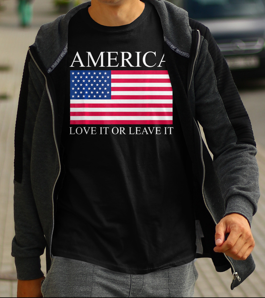 America Love It Or Leave It USA Flag T-Shirt