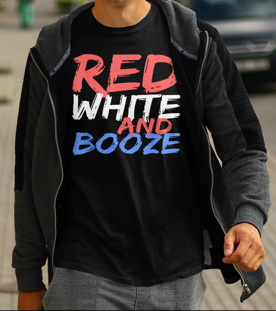 Red White And Booze Drinking T-Shirt