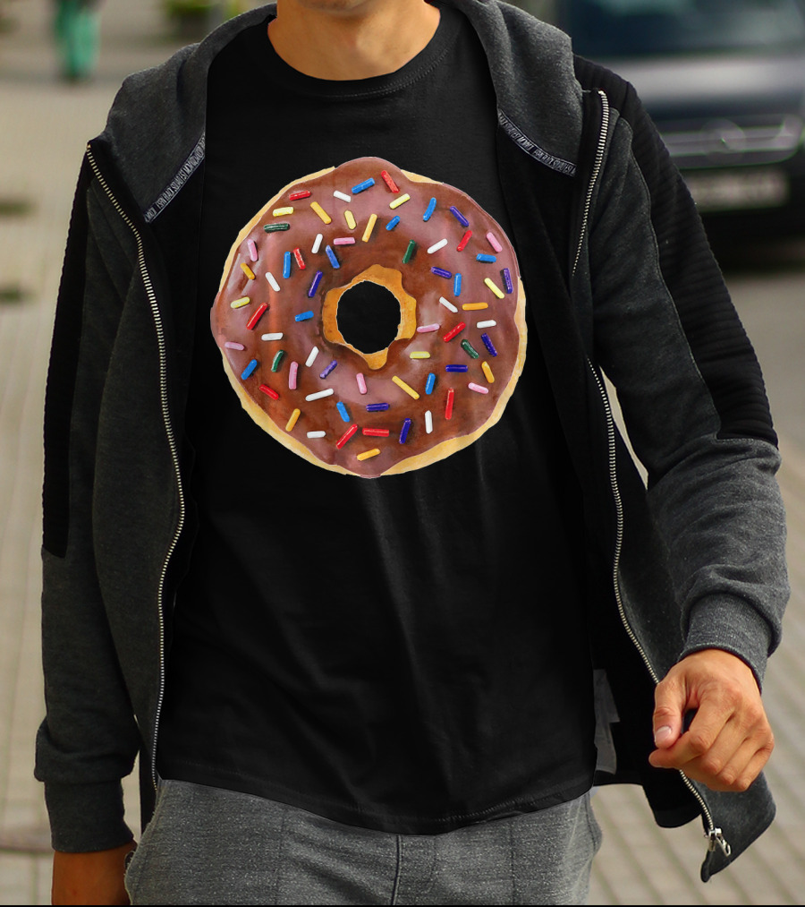 Chocolate Donut With Colorful Sprinkles T-Shirt