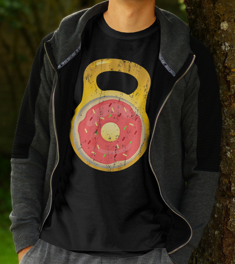 Funny Fitness Donut Kettlebell Doughnut T-Shirt