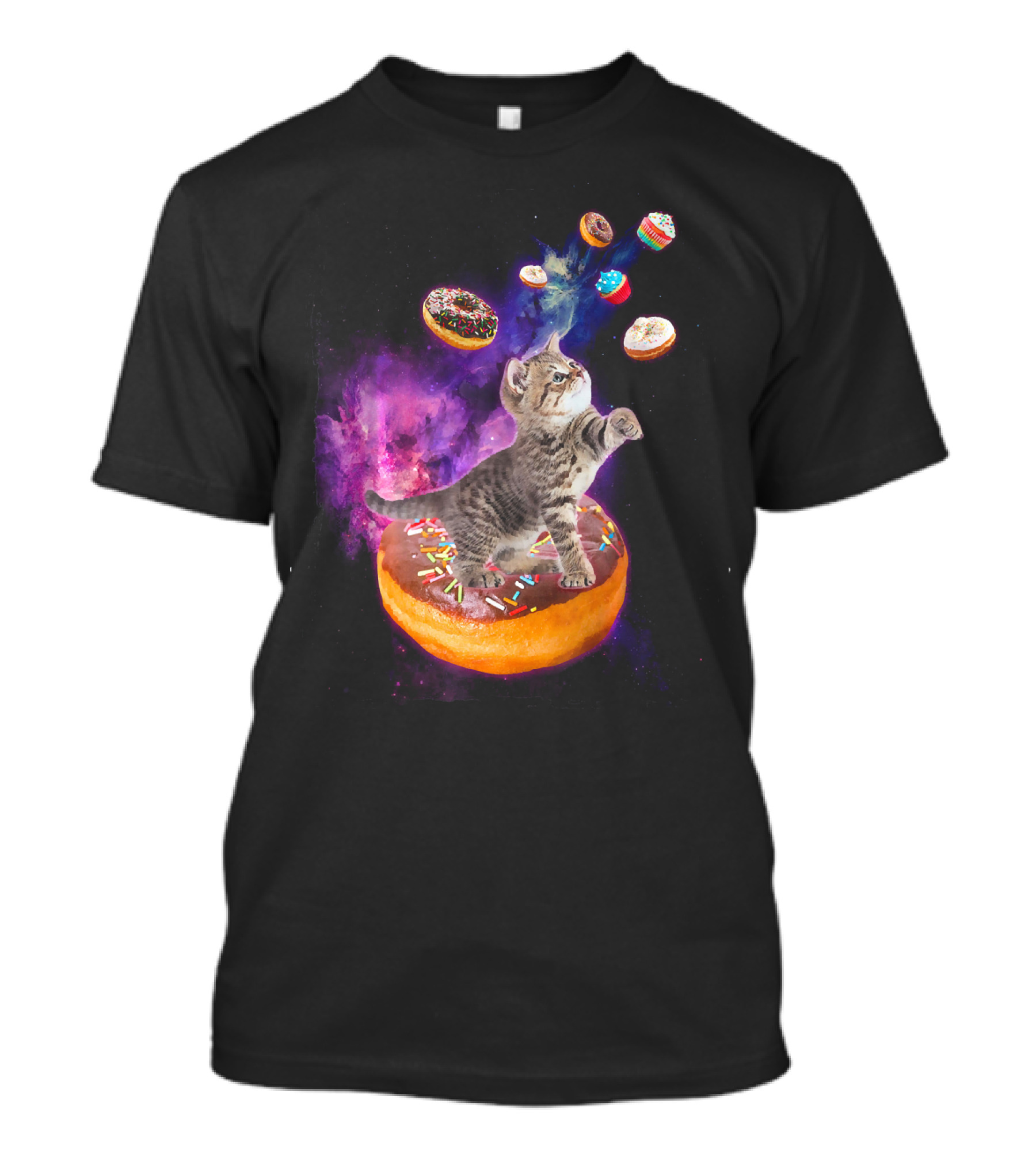 Abyssinian Cat Floating In Space With Donuts Kit T-Shirt