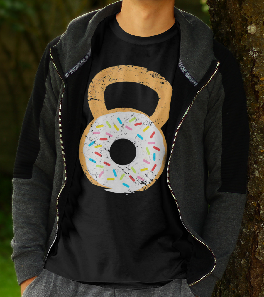 Kettlebell Doughnut With Sprinkles Fitness Humor T-Shirt