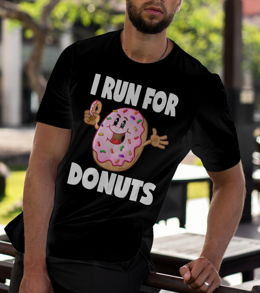 I Run For Donuts Funny Vintage Sprinkled Donut Run T-Shirt