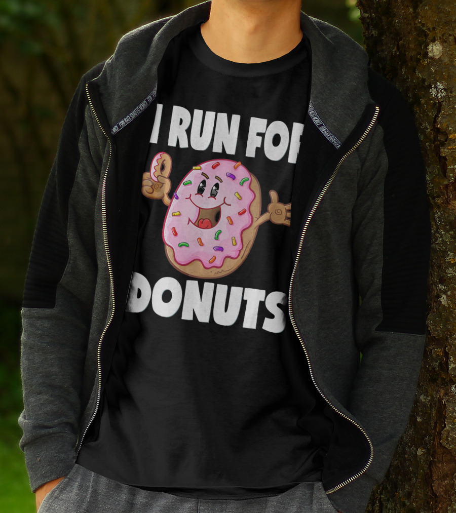 I Run For Donuts Funny Vintage Sprinkled Donut Run T-Shirt