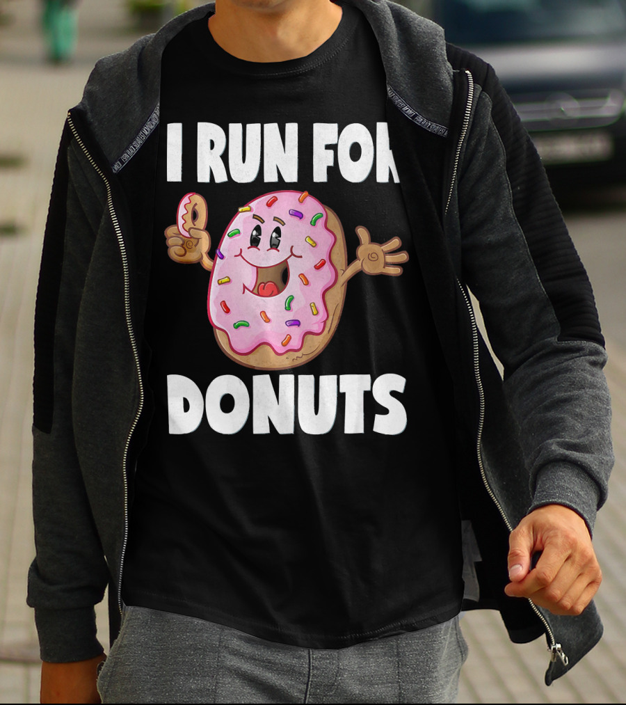 I Run For Donuts Funny Vintage Sprinkled Donut Run T-Shirt