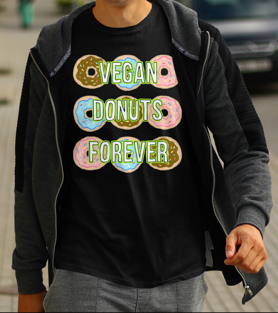 Vegan Donuts Forever Sprinkles Doughnut T-Shirt