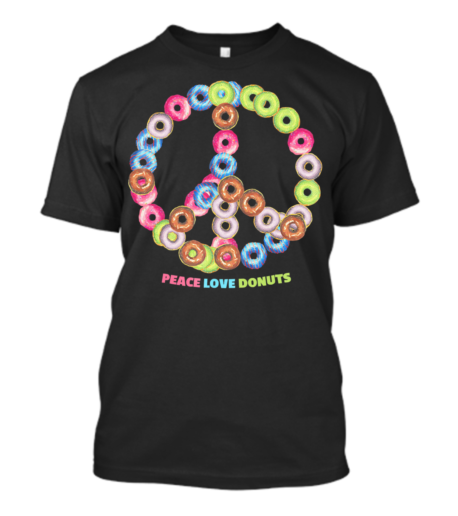 Peace Love Donuts For Bakers Pastry Doughnut Peace Sign T-Shirt