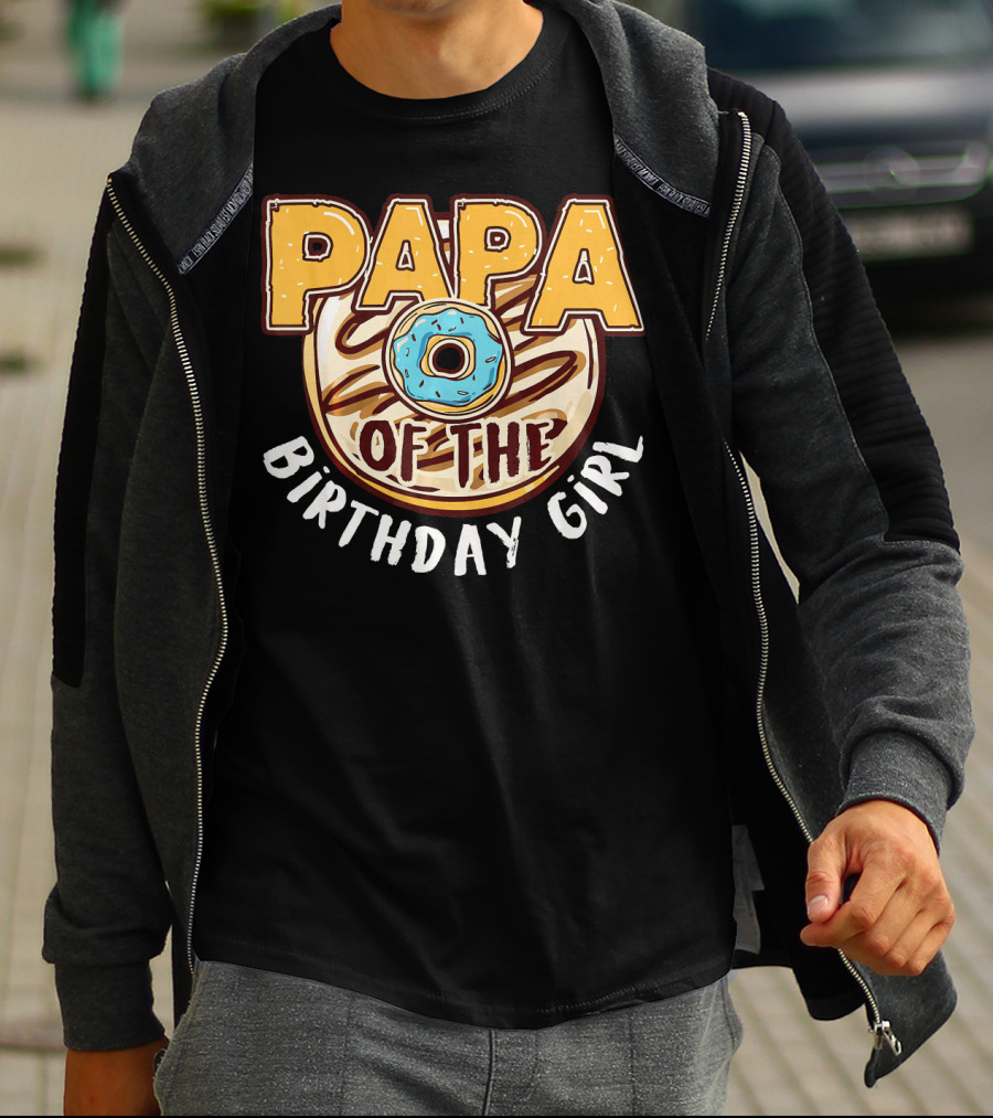 Papa Of The Birthday Girl Donut Cake T-Shirt