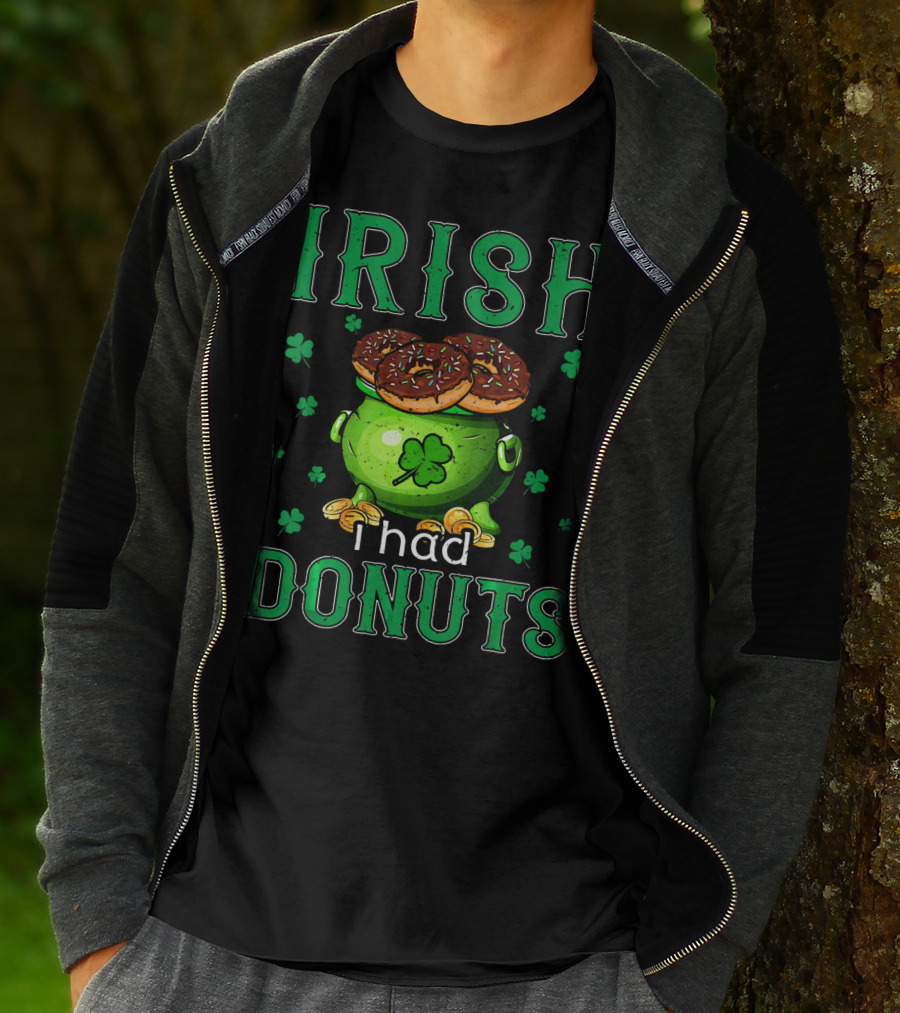 Irish I Had Donuts Shamrock Pot Of Gold T-Shirt