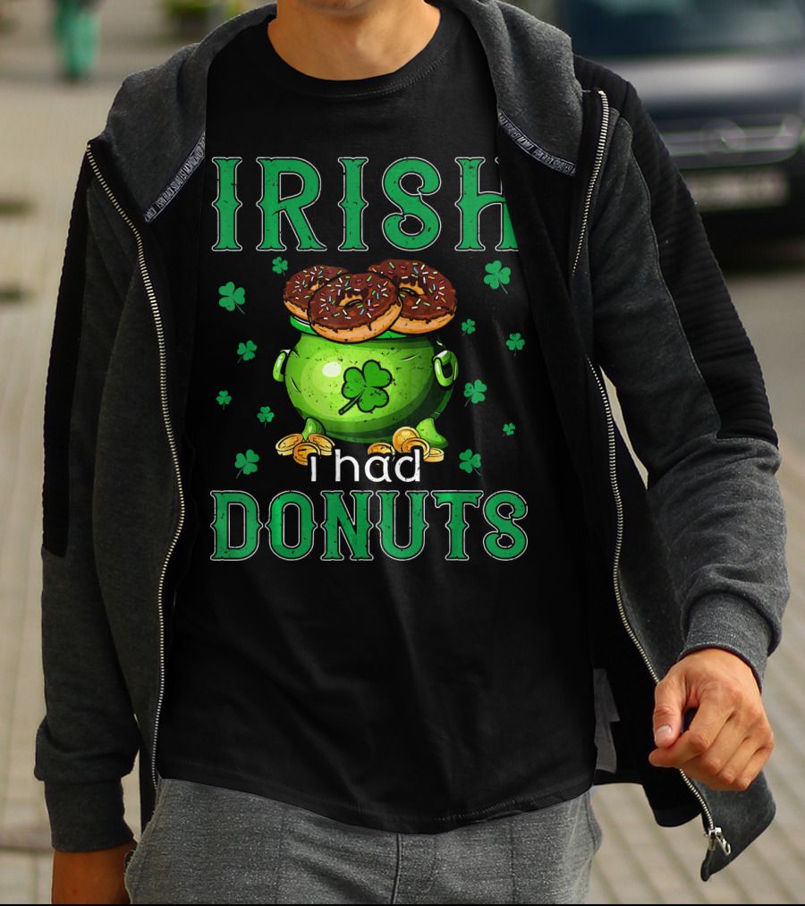 Irish I Had Donuts Shamrock Pot Of Gold T-Shirt