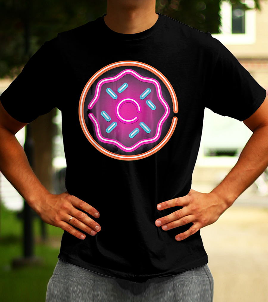 Retro Neon Doughnut Food Sign For Donut Lover T-Shirt