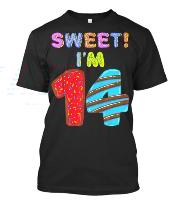 Sweet I'm 14 Birthday Donut Sprinkles Fun T-Shirt