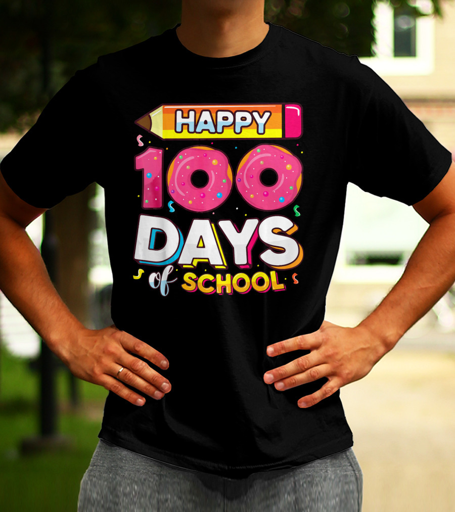 Happy 100 Days Of School Funny Donut T-Shirt