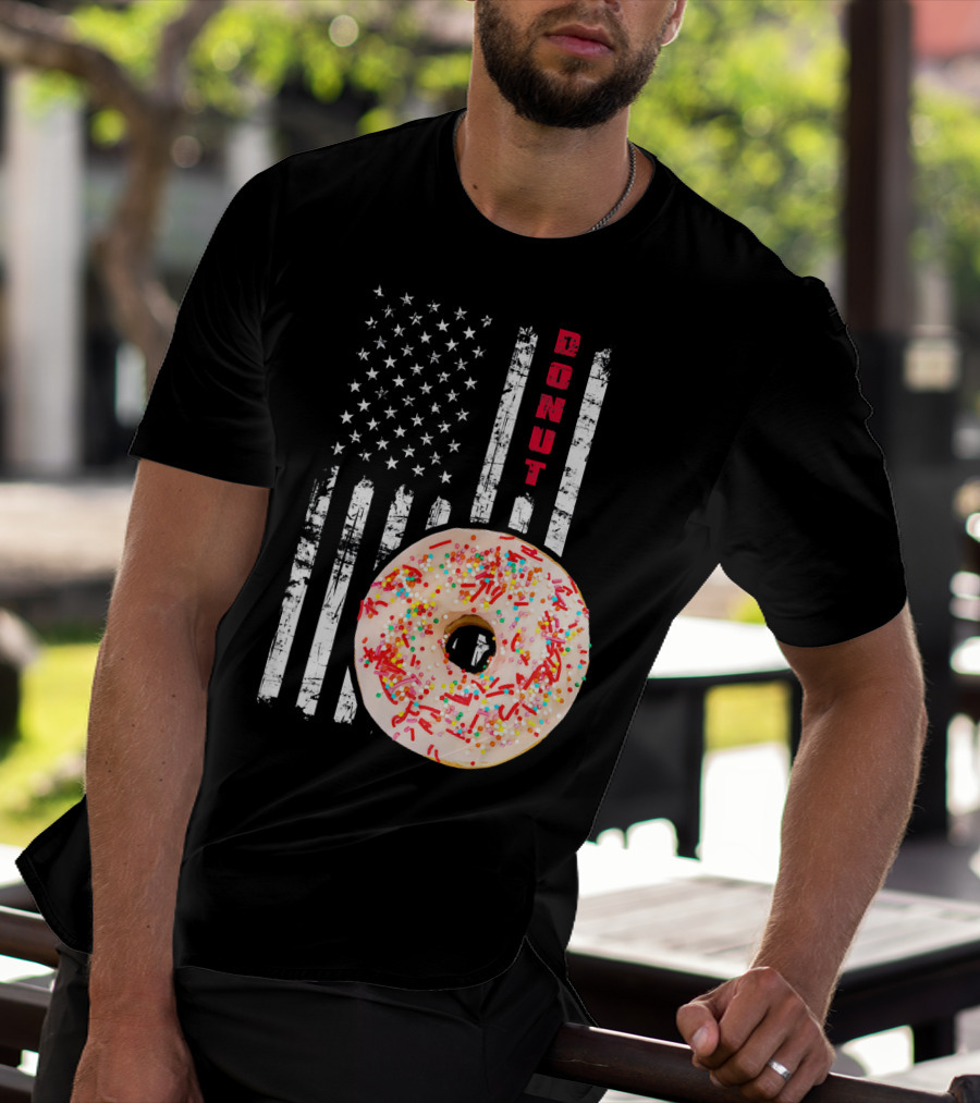 American Flag Donut USA Bakery Goods Donut T-Shirt