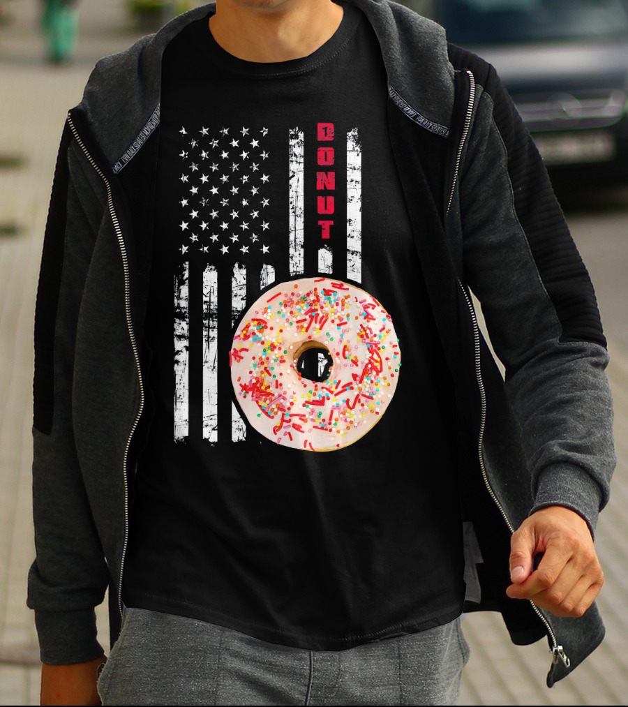 American Flag Donut USA Bakery Goods Donut T-Shirt