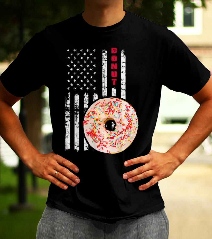 American Flag Donut USA Bakery Goods Donut T-Shirt