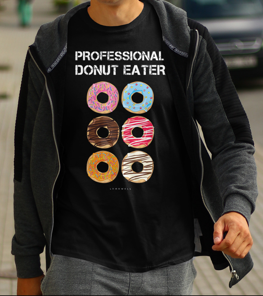 Professional Donut Eater Lumowell Colorful Donuts T-Shirt