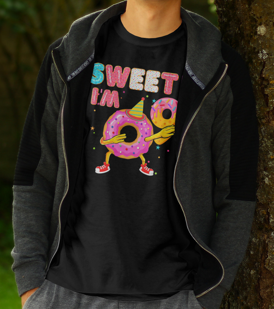Sweet I'm 9 Years Old Birthday Donut With Sprinkles And Party Hat T-Shirt