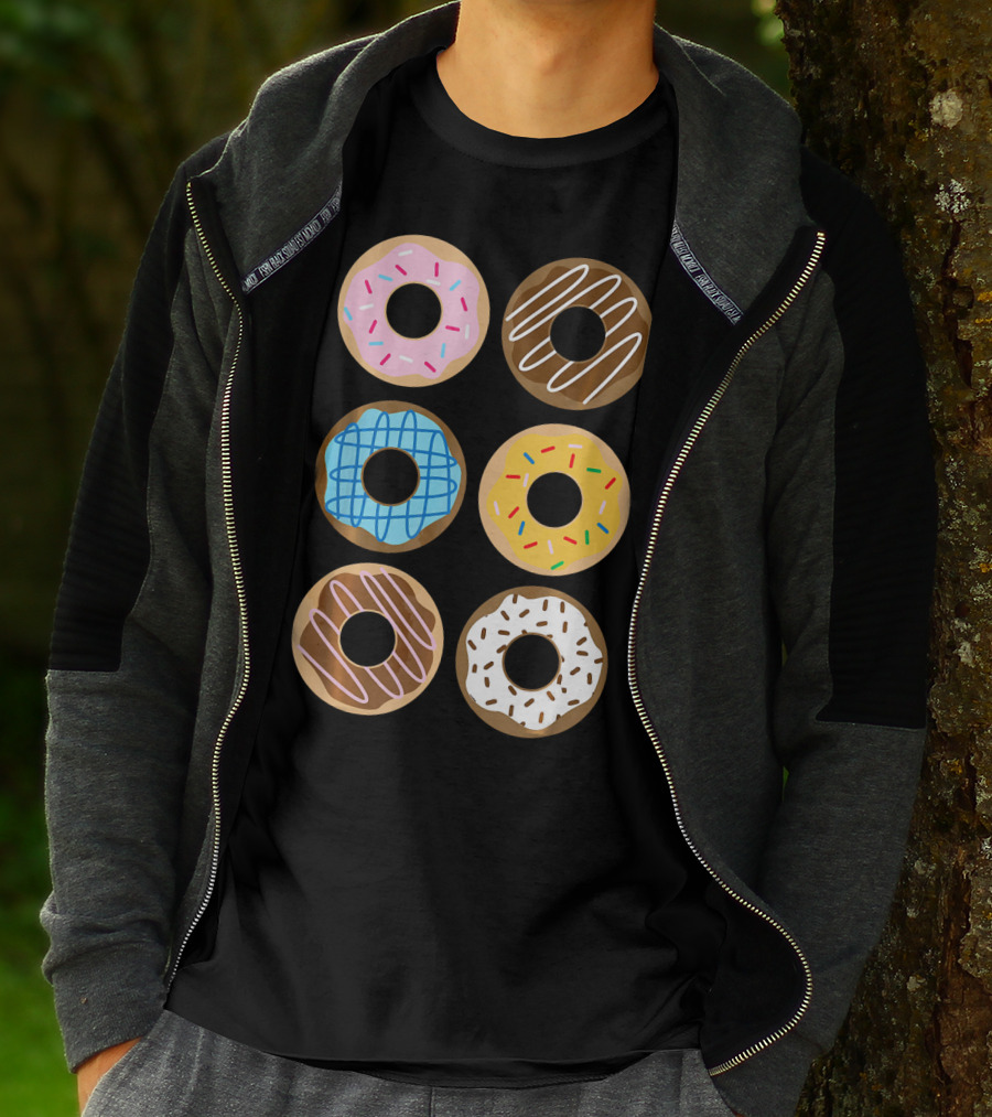 Cute Donut 6 Fun Sprinkled Doughnuts Delight T-Shirt