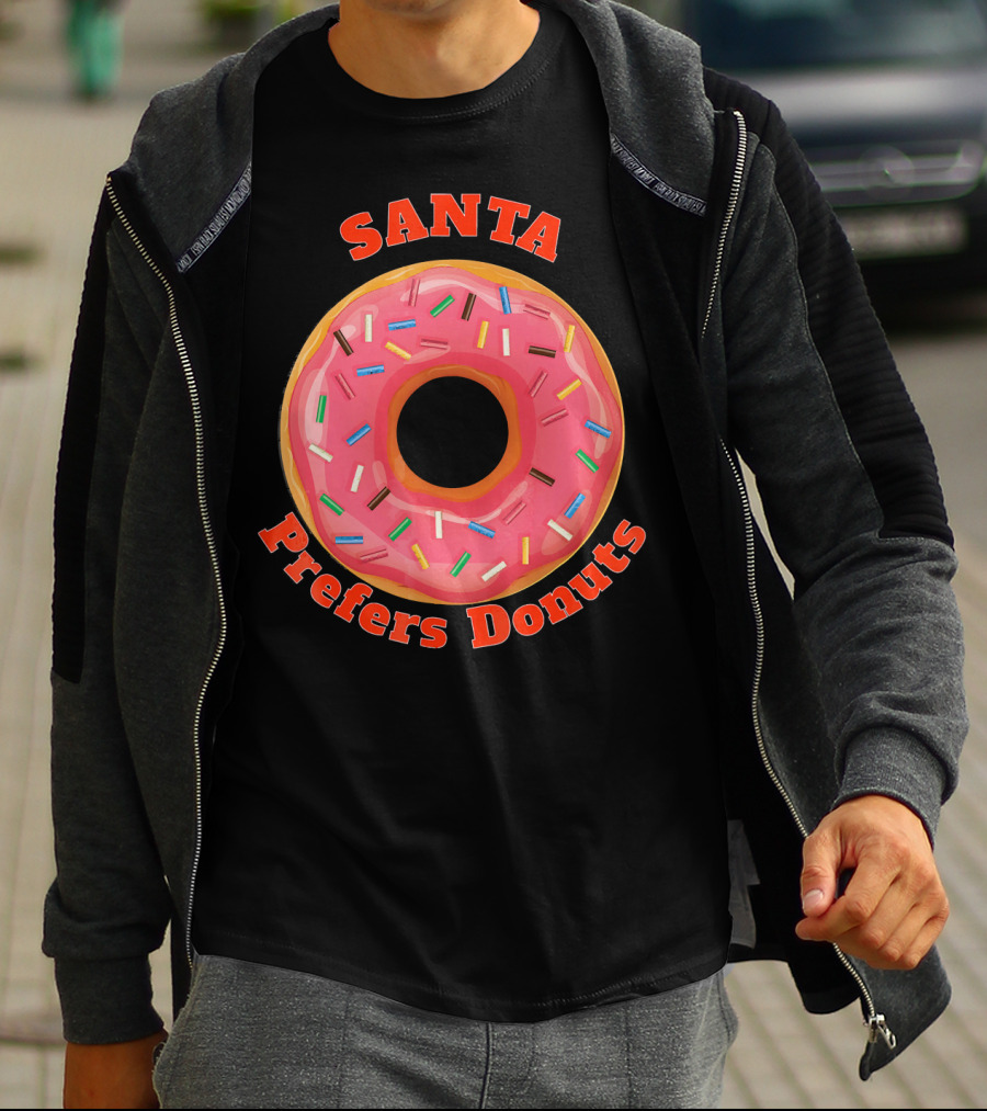 Santa Prefers Donuts Pink Sprinkled Delight T-Shirt