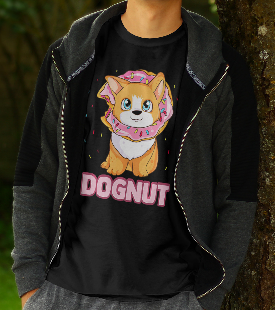 Dognut Cute Funny Dog Donut Pun Adorab With Sprinkles T-Shirt