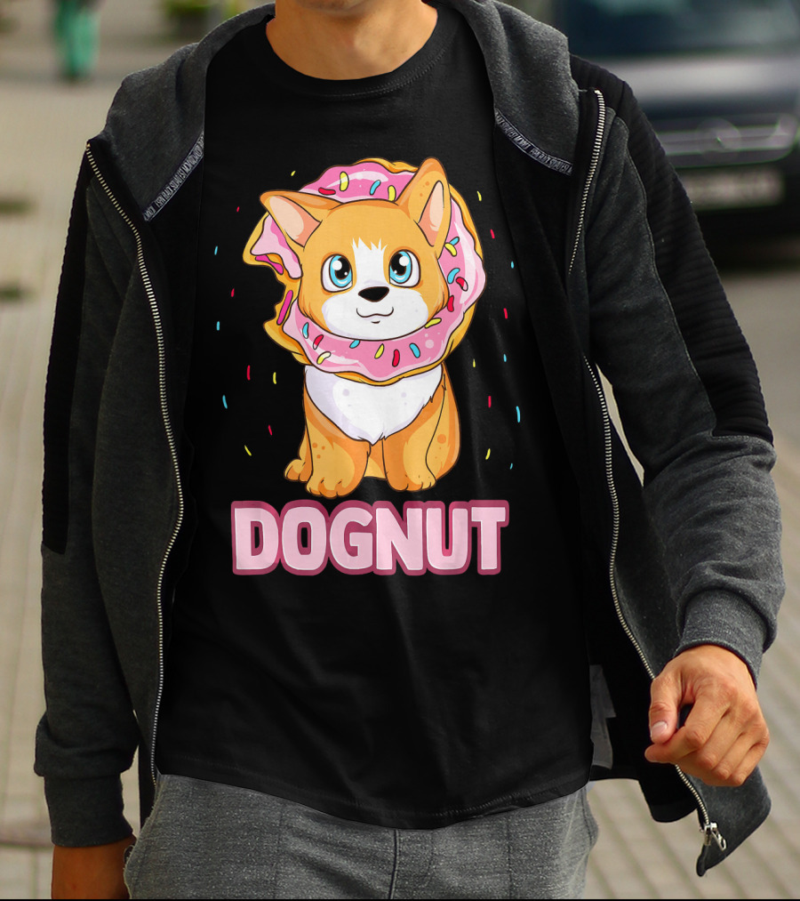Dognut Cute Funny Dog Donut Pun Adorab With Sprinkles T-Shirt